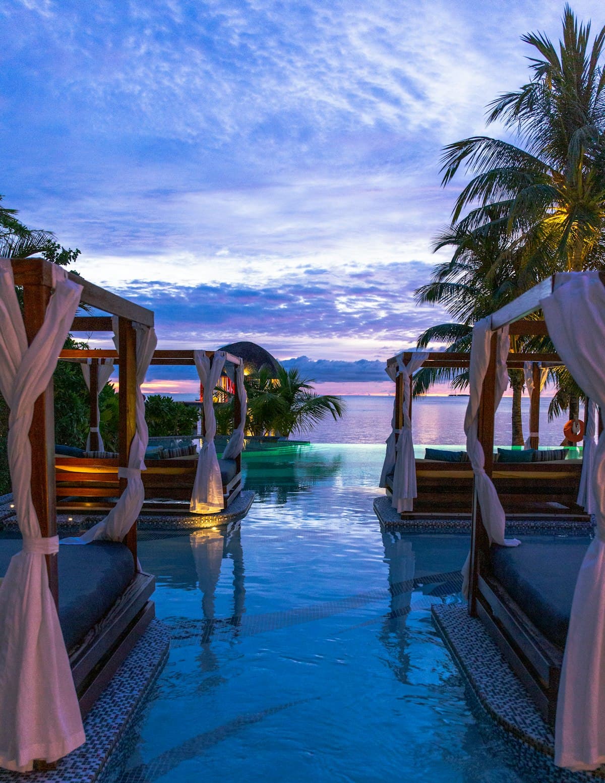 Infinity pool at a hillside resort
